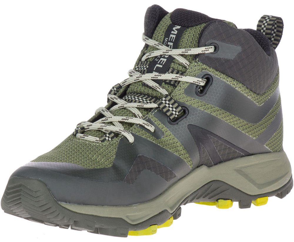 Kozaki Merrell Damskie Oliwkowe - Mqm Flex 2 Mid Gore-Tex® - 170524-FDK